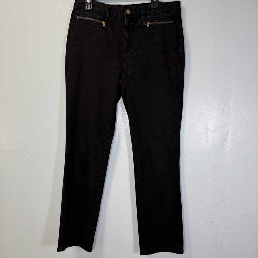 Lauren Ralph Lauren Black Denim Jeans Straight Leg Jeans Sz 12